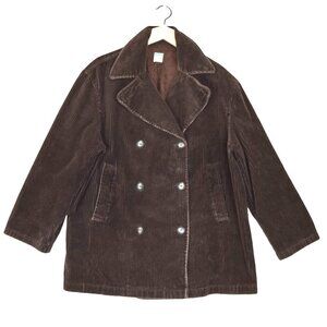 Benetton Brown Corduroy Coat Size Italian 40 Mod Academia 70s Retro
